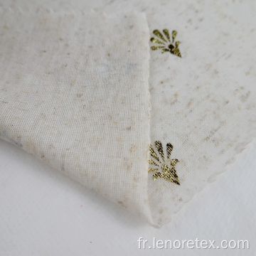 Tissus en jersey simple en tricot de lin et polyester imprimé feuille